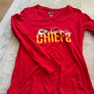NFL Red and Gold Long Sleeve Chiefs Tee